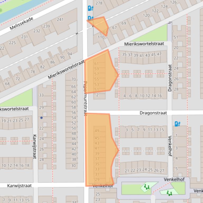 Kaart van postcodegebied 3544CB.