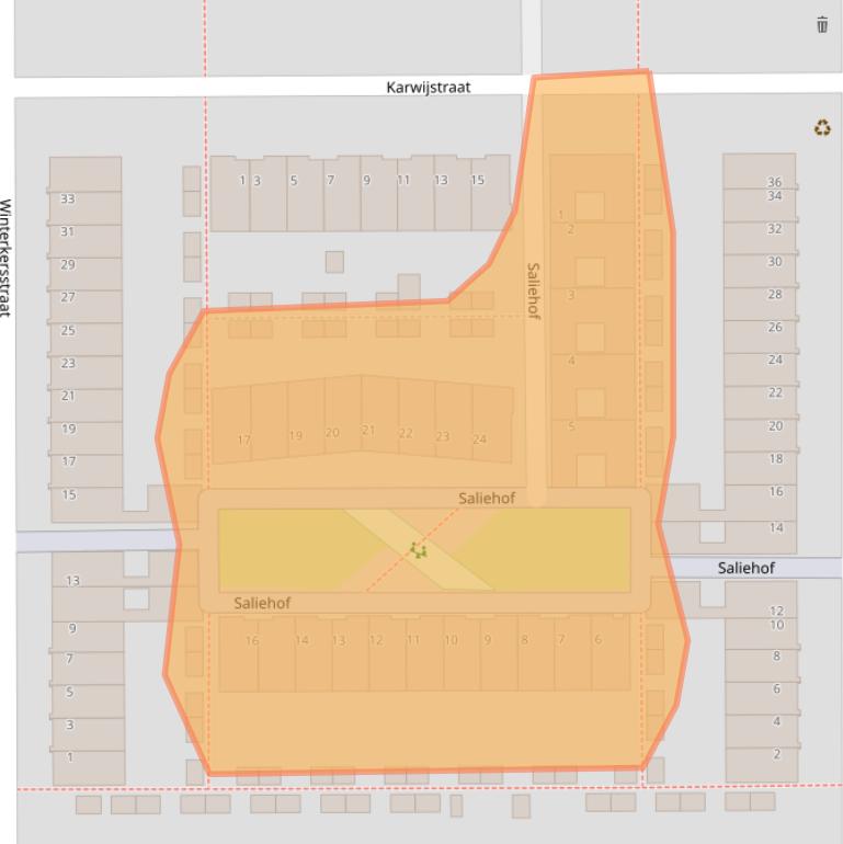 Kaart van postcodegebied 3544CG.