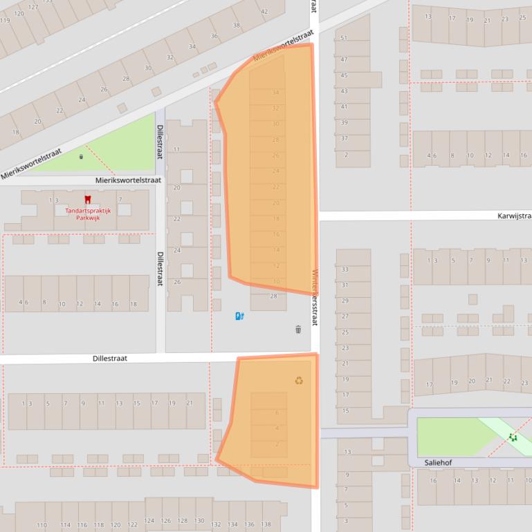 Kaart van postcodegebied 3544CJ.