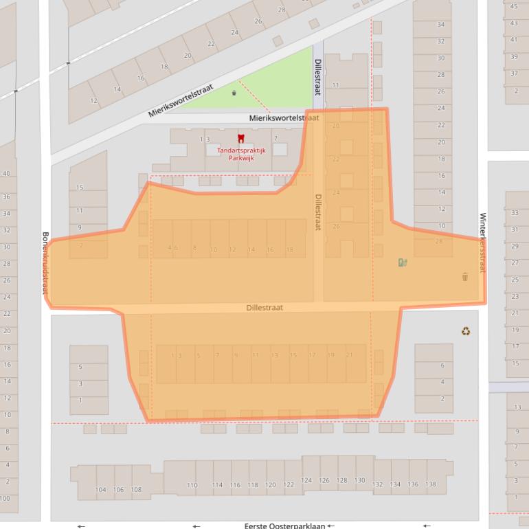 Kaart van postcodegebied 3544CK.