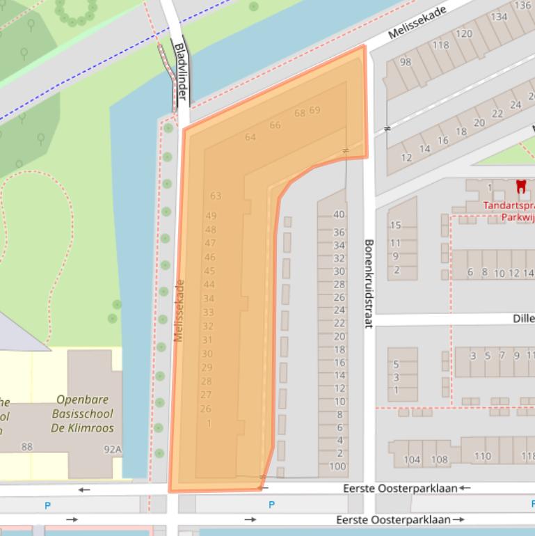 Kaart van postcodegebied 3544CT.