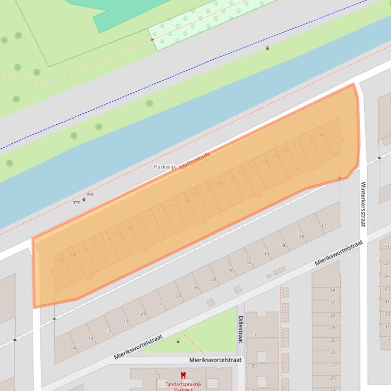 Kaart van postcodegebied 3544CV.