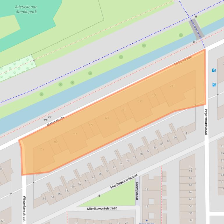 Kaart van postcodegebied 3544CW.