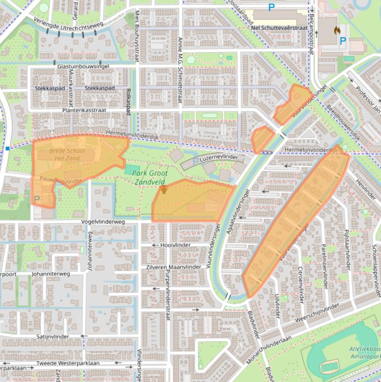 Kaart van postcodegebied 3544DB.