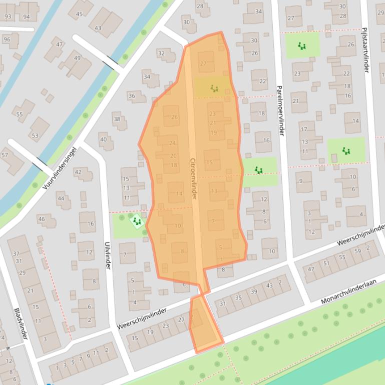 Kaart van postcodegebied 3544DG.