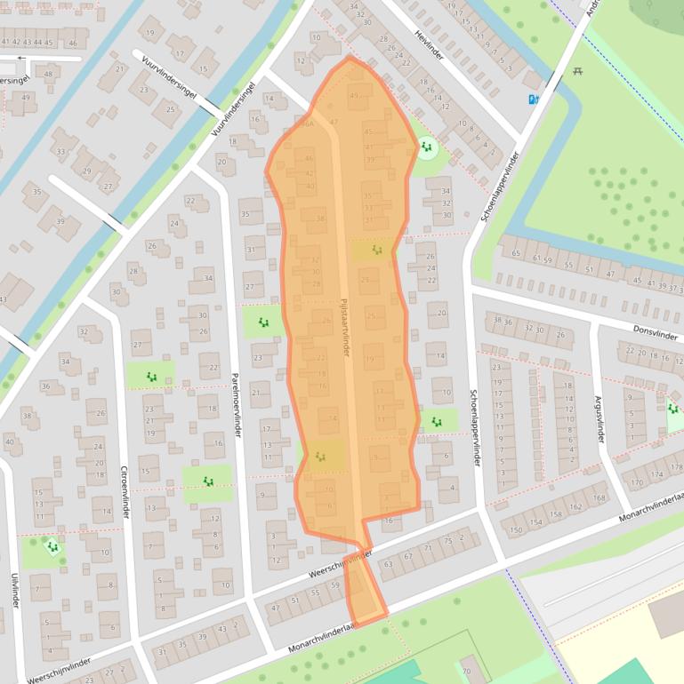 Kaart van postcodegebied 3544DJ.