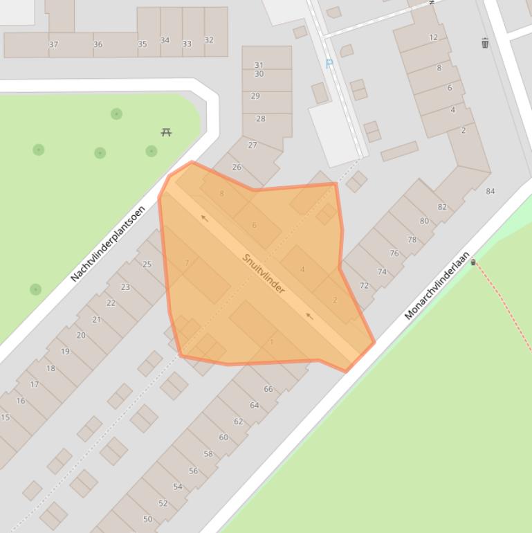 Kaart van postcodegebied 3544DX.