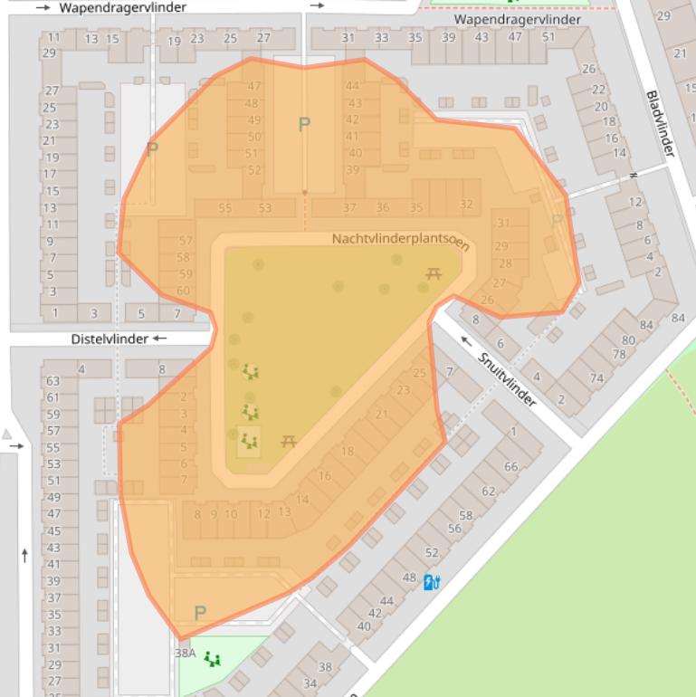 Kaart van postcodegebied 3544DZ.