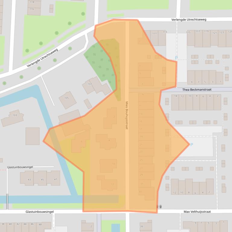 Kaart van postcodegebied 3544HA.
