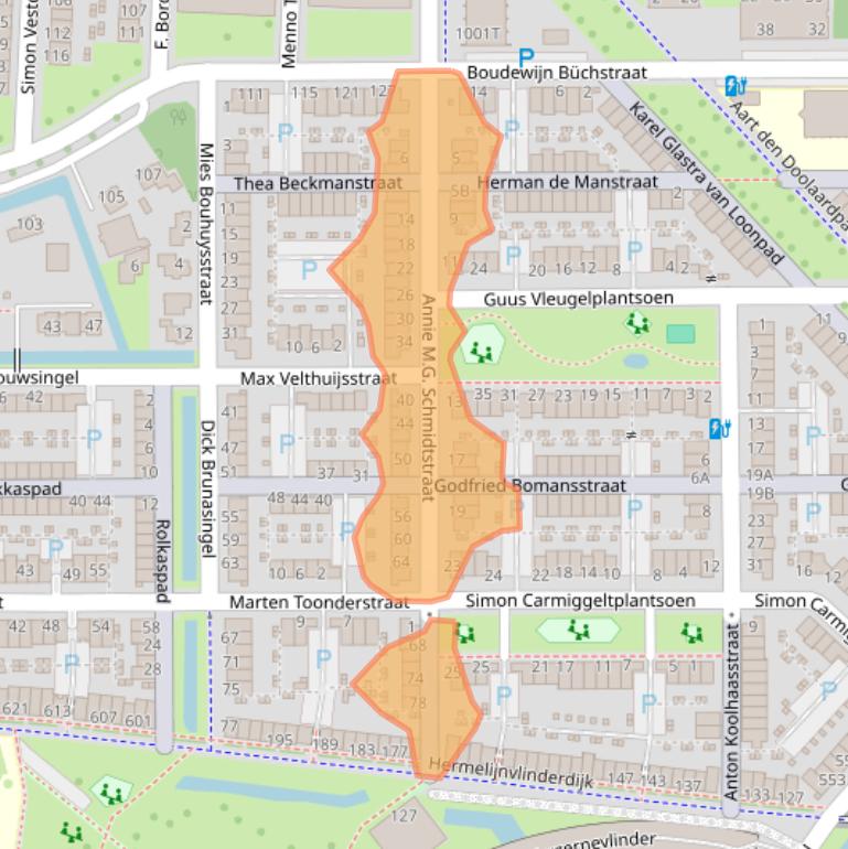 Kaart van postcodegebied 3544HG.