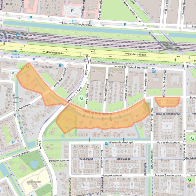 Kaart van postcodegebied 3544HH.