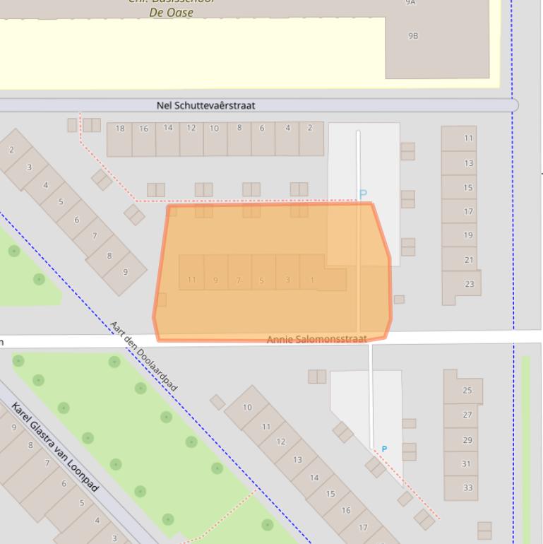 Kaart van postcodegebied 3544HS.