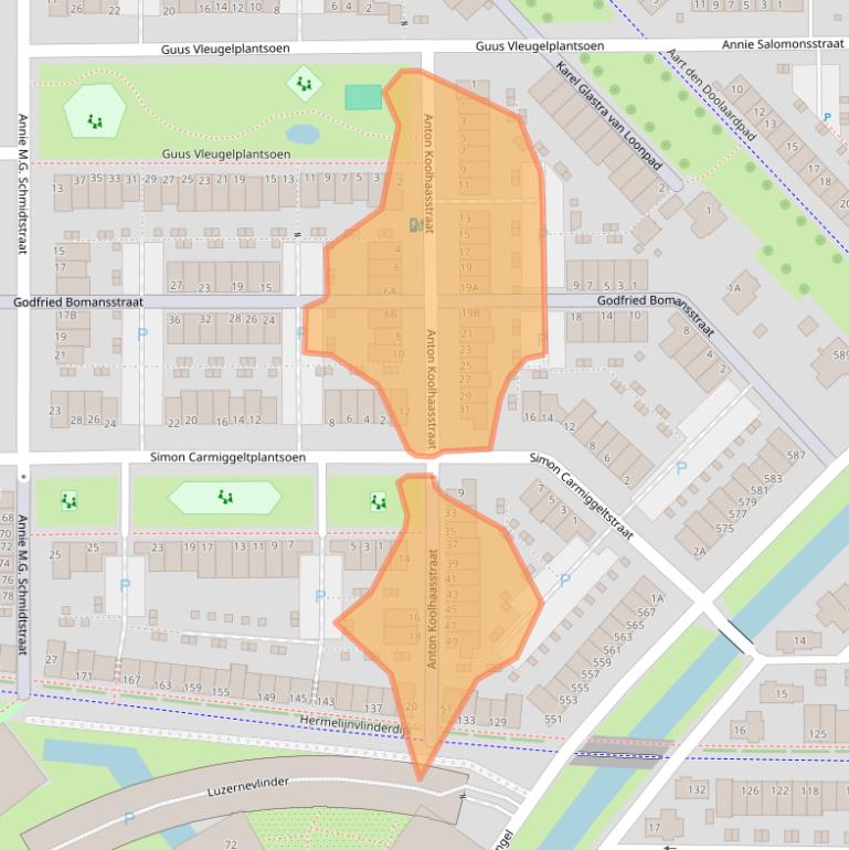 Kaart van postcodegebied 3544HV.