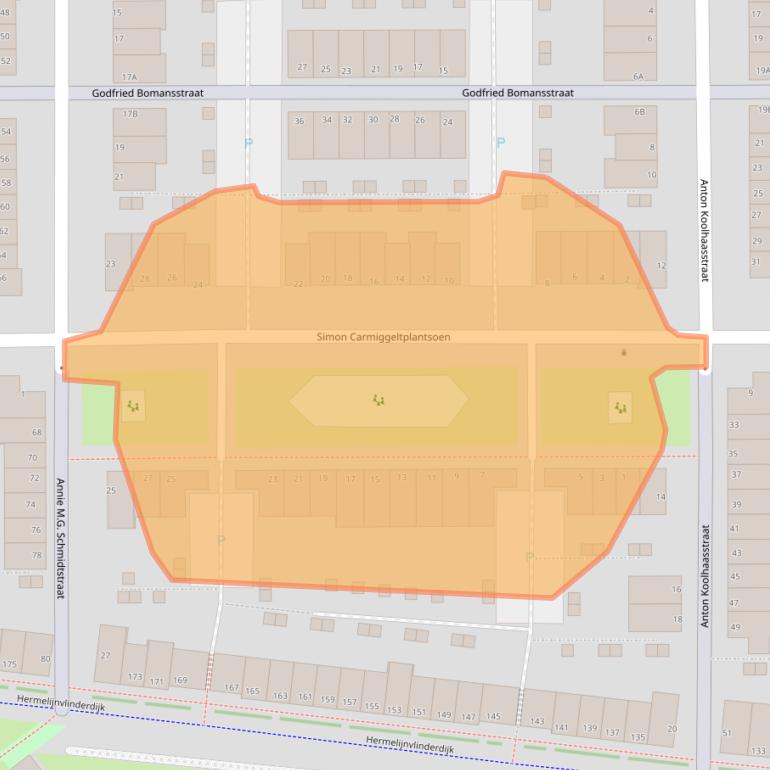 Kaart van postcodegebied 3544HW.