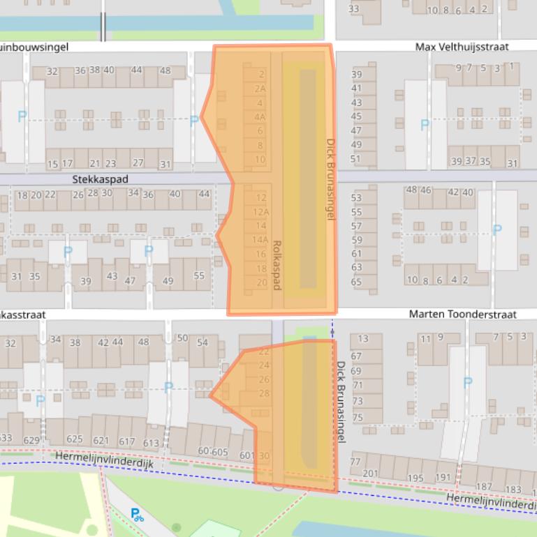 Kaart van postcodegebied 3544JL.