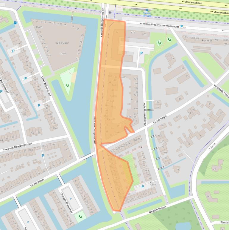 Kaart van postcodegebied 3544KG.