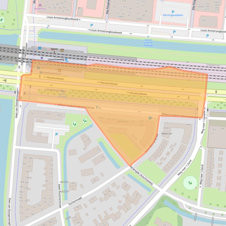 Kaart van postcodegebied 3544KT.