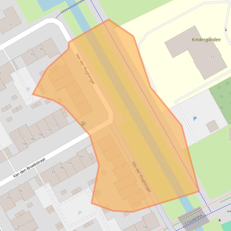 Kaart van postcodegebied 3544LA.