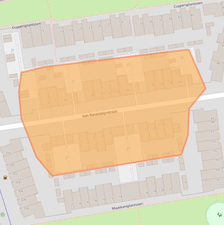 Kaart van postcodegebied 3544LK.