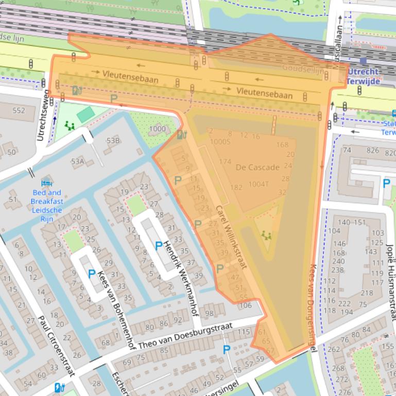 Kaart van postcodegebied 3544MA.