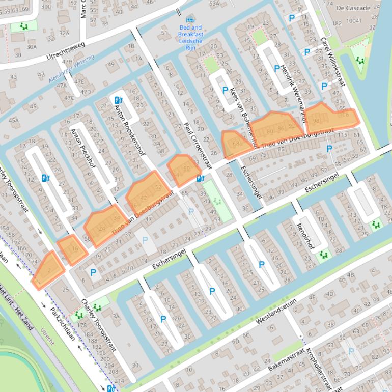 Kaart van postcodegebied 3544MH.