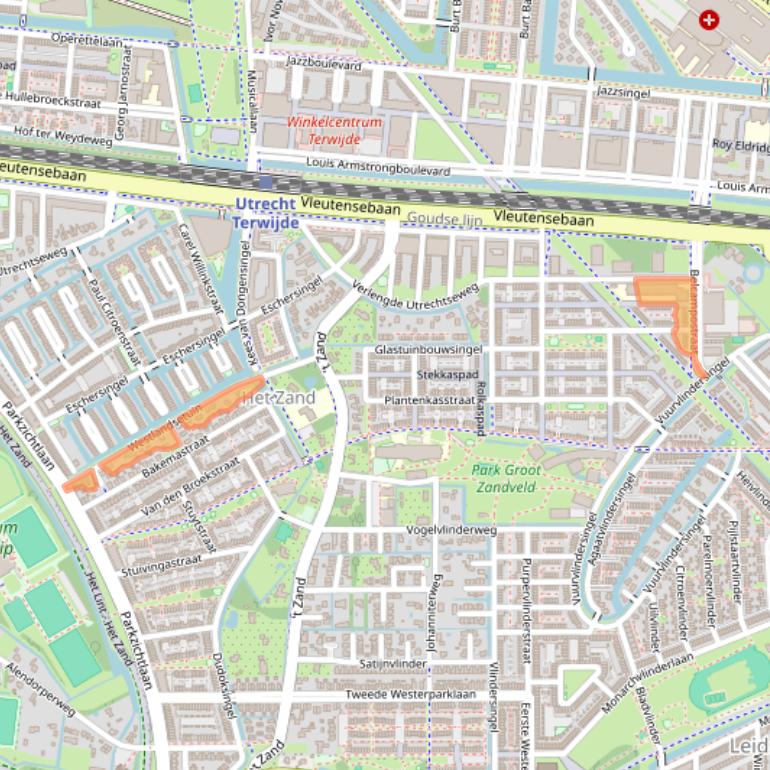 Kaart van postcodegebied 3544NE.
