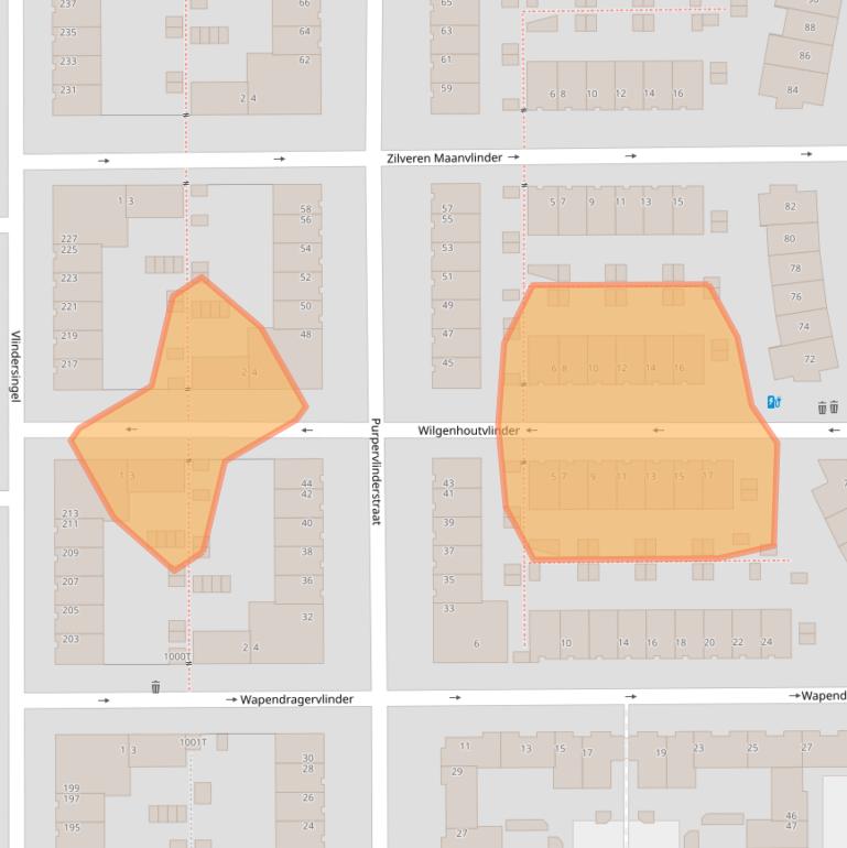 Kaart van postcodegebied 3544NN.
