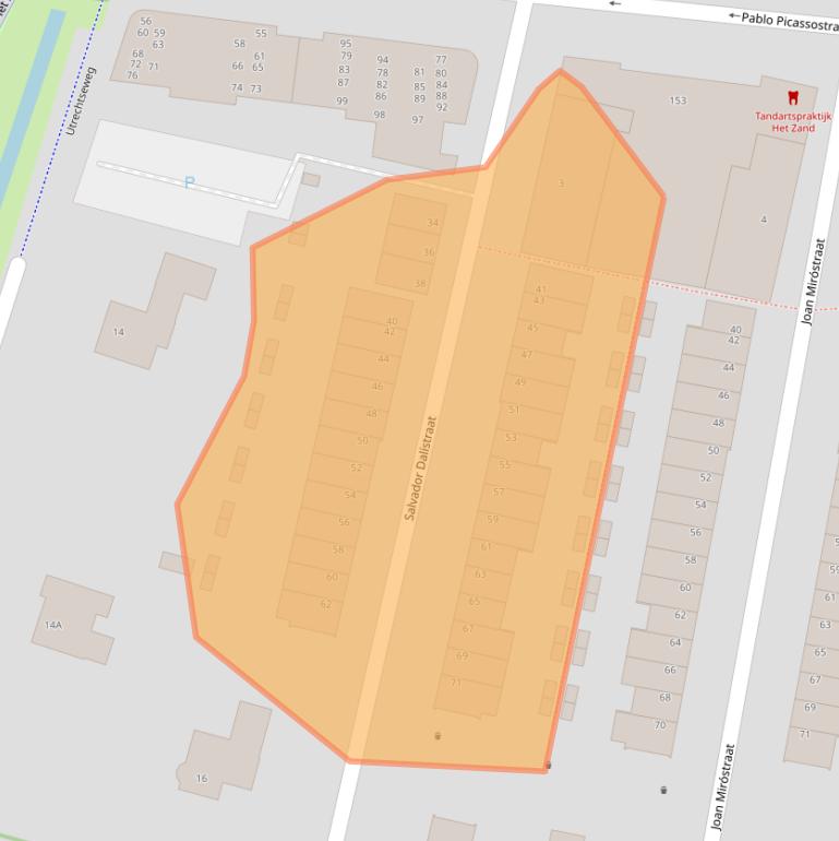 Kaart van postcodegebied 3544NR.