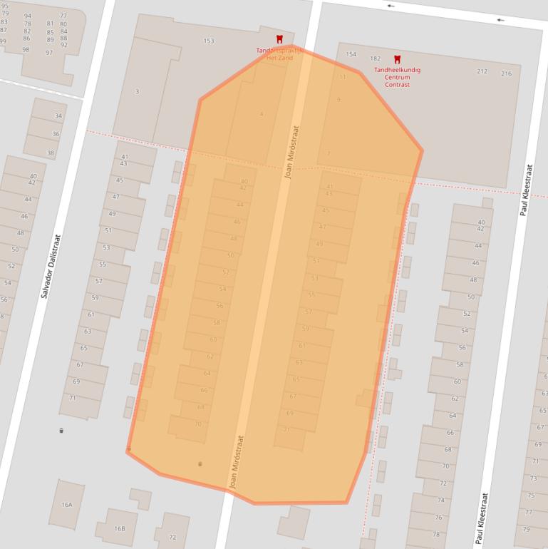 Kaart van postcodegebied 3544NS.