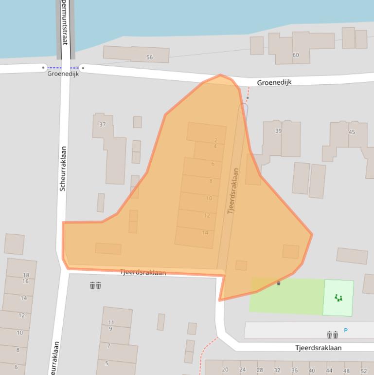 Kaart van postcodegebied 3544PC.