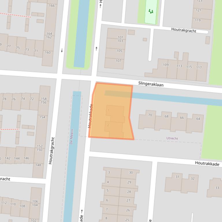 Kaart van postcodegebied 3544RS.