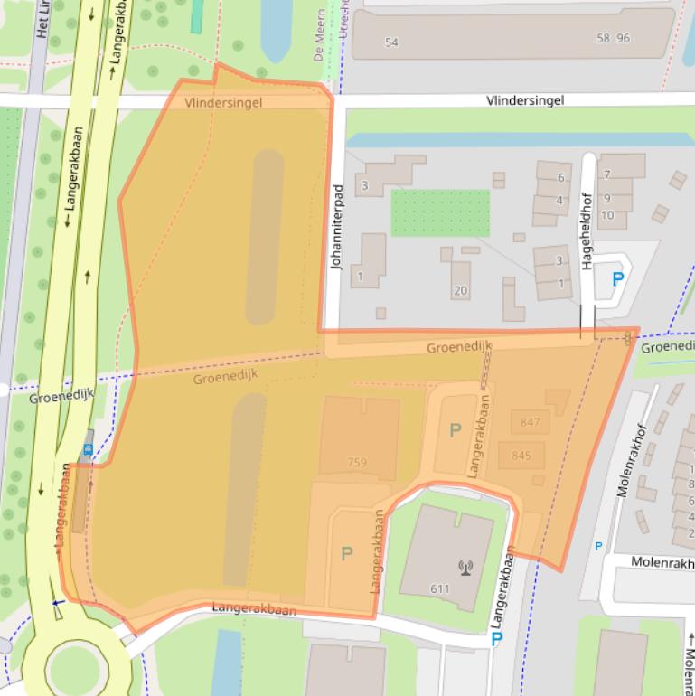 Kaart van postcodegebied 3544SZ.