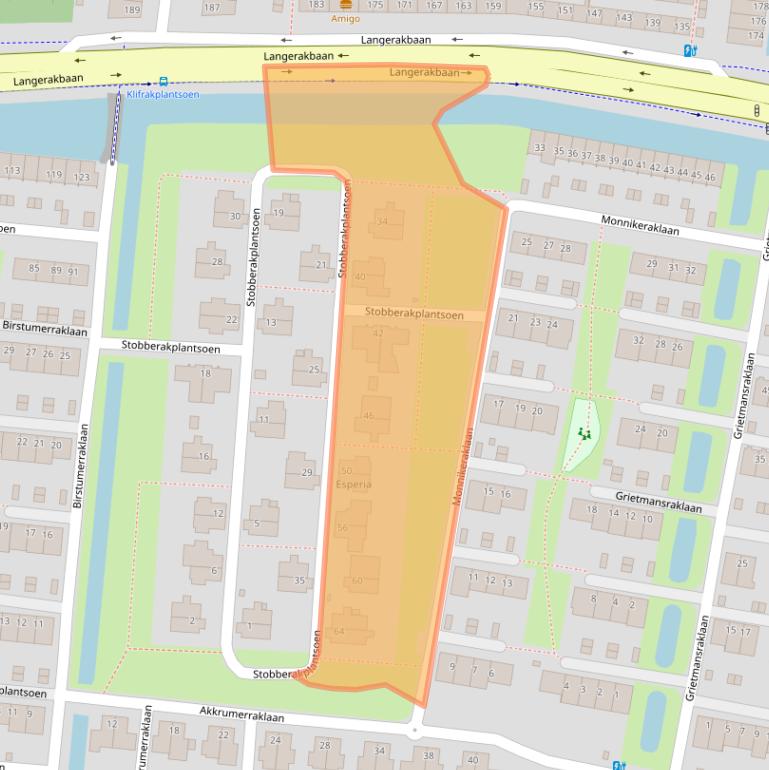 Kaart van postcodegebied 3544TE.