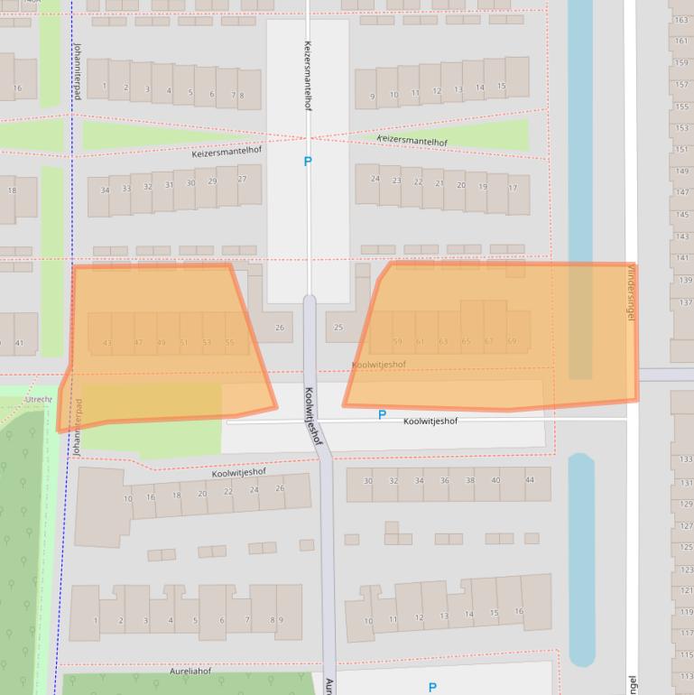 Kaart van postcodegebied 3544VG.
