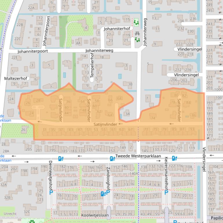 Kaart van postcodegebied 3544VX.