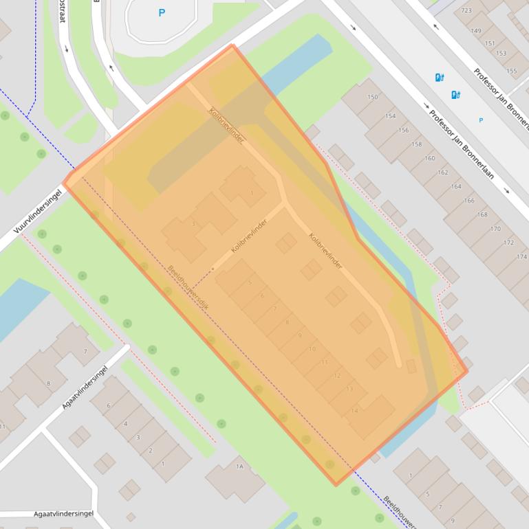 Kaart van postcodegebied 3544ZE.