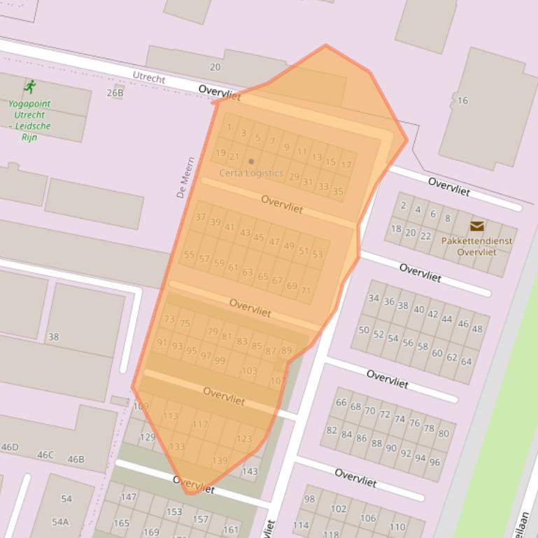 Kaart van postcodegebied 3545NG.
