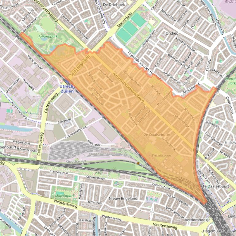 Kaart van postcodegebied 3551.