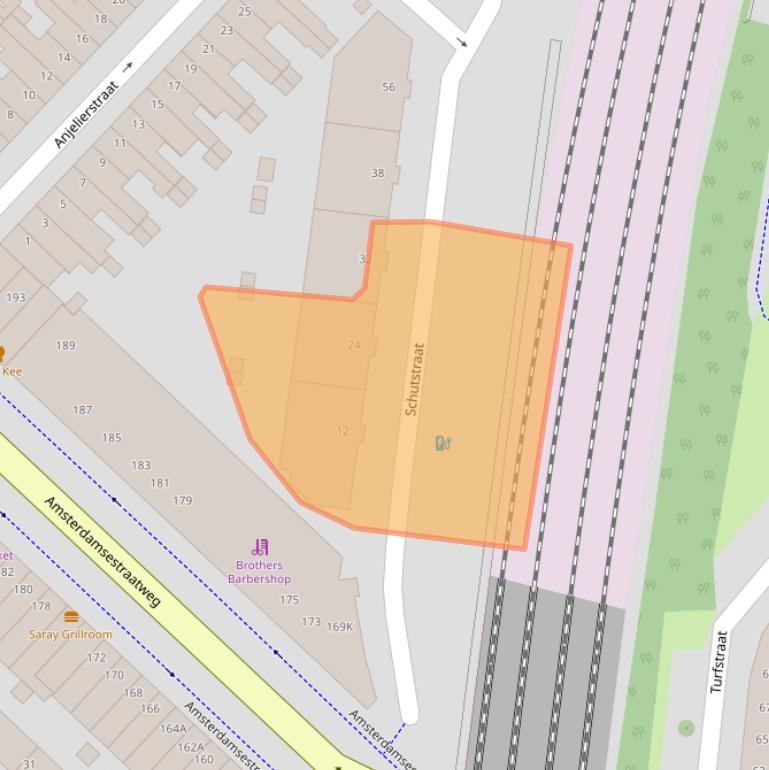 Kaart van postcodegebied 3551AA.