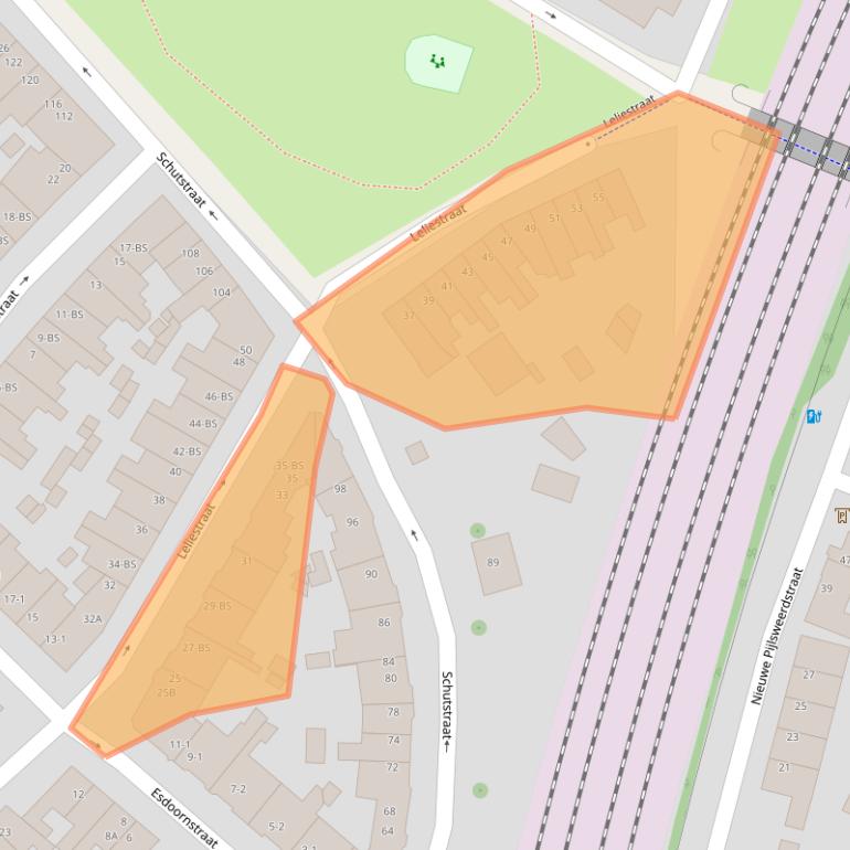 Kaart van postcodegebied 3551AS.