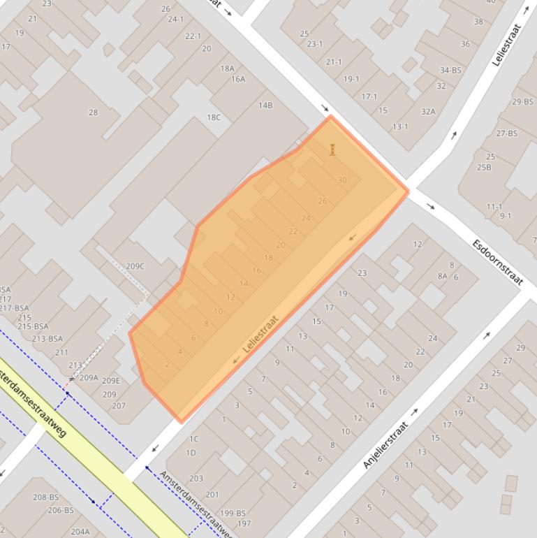 Kaart van postcodegebied 3551AT.