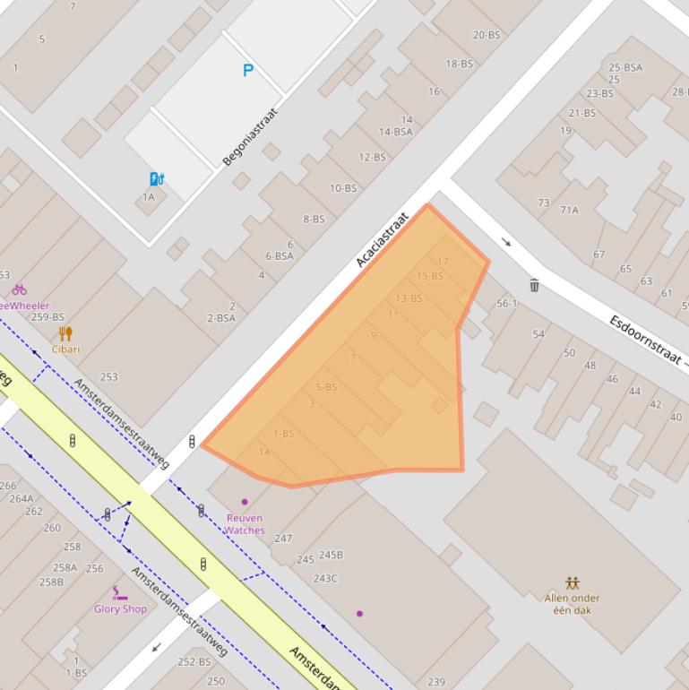 Kaart van postcodegebied 3551BD.