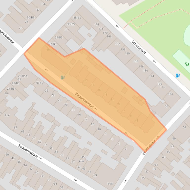 Kaart van postcodegebied 3551BJ.