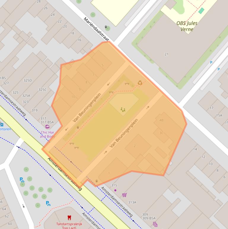 Kaart van postcodegebied 3551BM.