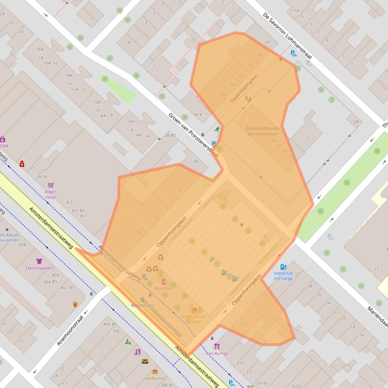 Kaart van postcodegebied 3551BN.