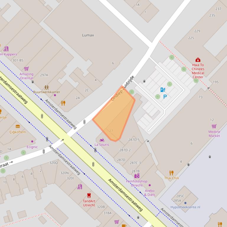 Kaart van postcodegebied 3551BX.