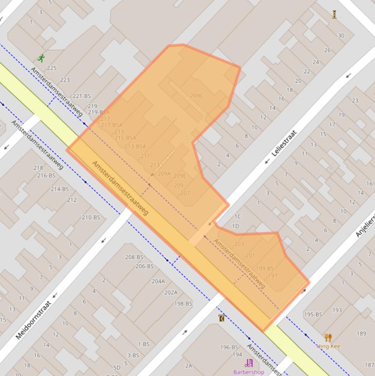 Kaart van postcodegebied 3551CB.