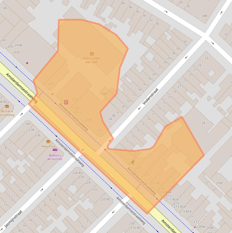 Kaart van postcodegebied 3551CC.