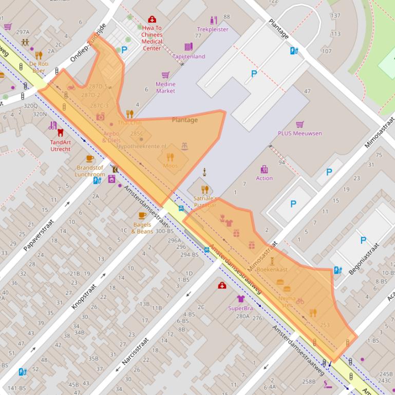 Kaart van postcodegebied 3551CE.