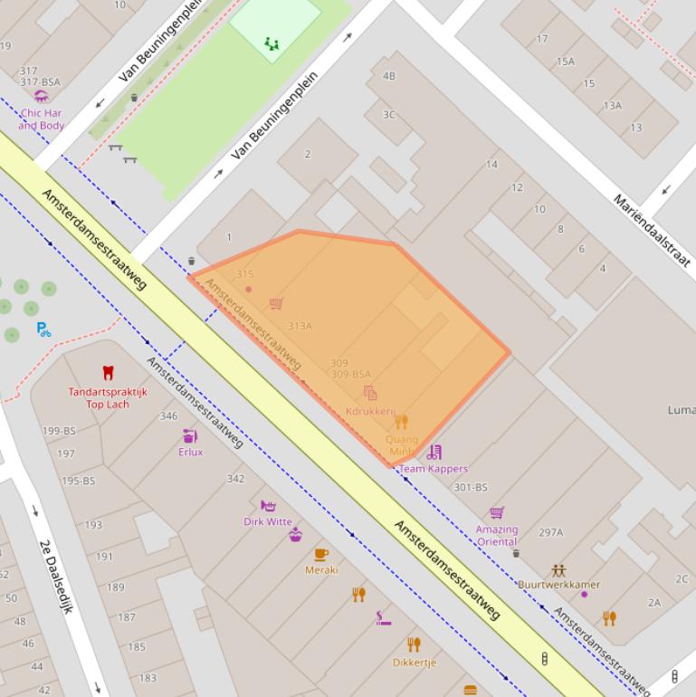 Kaart van postcodegebied 3551CH.